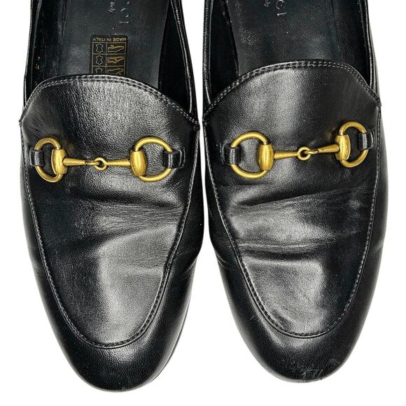 Gucci Brixton Horsebit Loafers Women's EU 36 US 6 Black Leather Slip On Flats - Picture 4 of 12